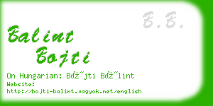 balint bojti business card